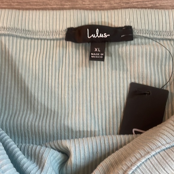 Lulus make my move mint blue ribbed tie front two piece midi dress, XL - Picture 12 of 14